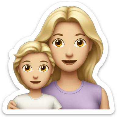 a white mother with her 2 white children sticker