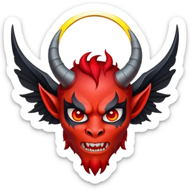 Demon with a halo  sticker
