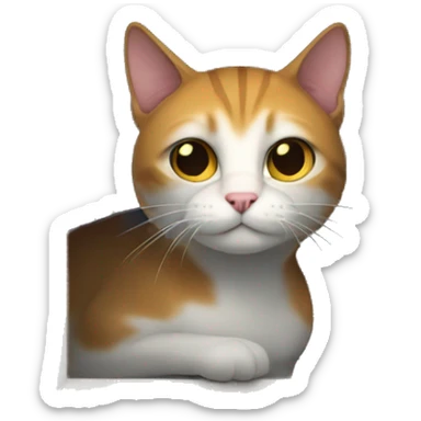 lurking cat half behind wal sticker