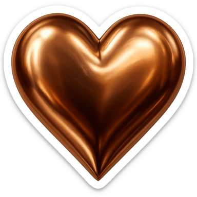 heart with a metallic copper finish sticker