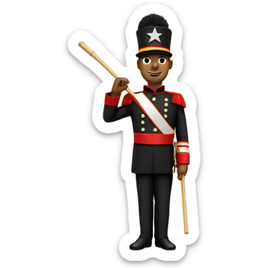 Drum major with a star line baton sticker