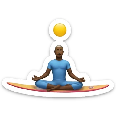 meditation on surf sticker