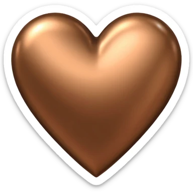 heart with a metallic bronze finish sticker