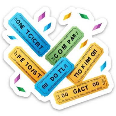 Concert tickets falling from the sky  sticker