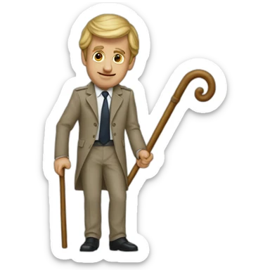 I would like to analogy two Emmanuel Macron with a cane sticker