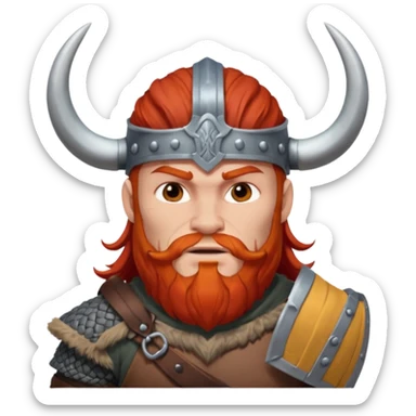 Viking man red hair sticker
