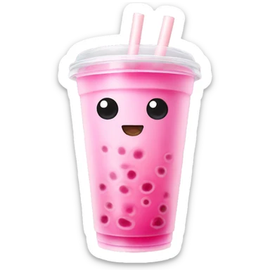 Pink bubble tea  sticker