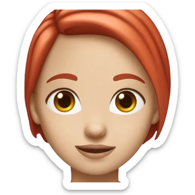 girl with blue eyes and red short bob hair sticker