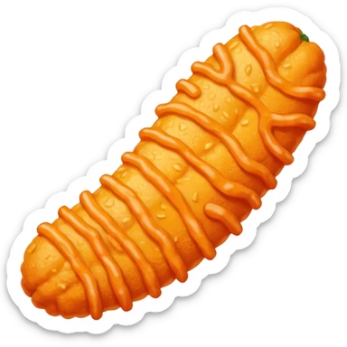 a single crunchy Cheeto snack, realistic, orange sticker