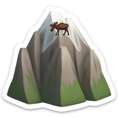 mountain with a moose smil sticker