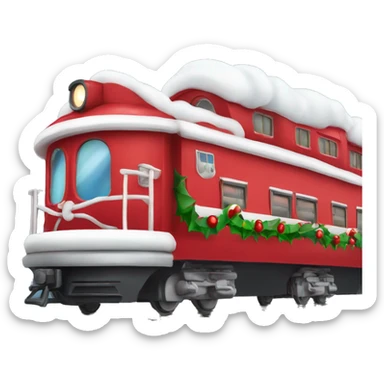 Red Christmas train with candy canes sticker