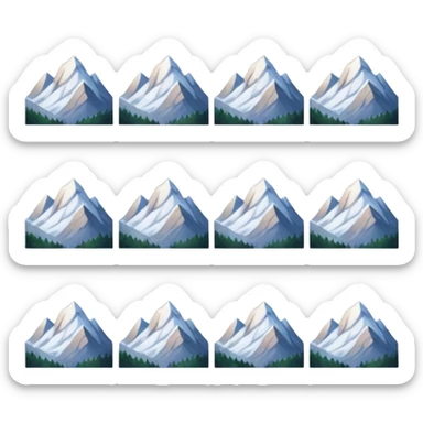6 photos of mountains in a grid sticker