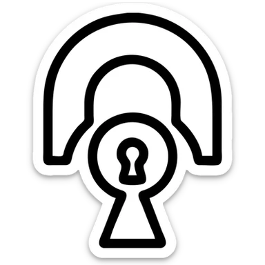 OpenVPN logo, outlined icon style, orange and blue, modern and simple, no text sticker