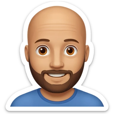 Bearded bald man  sticker