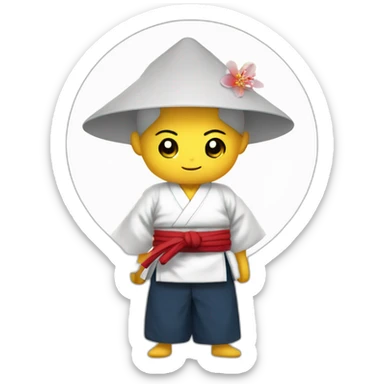 Aikidoka met hakama sticker