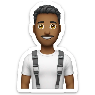 man with temp fade and braces sticker