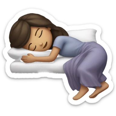 Brunette girl sleeping sticker