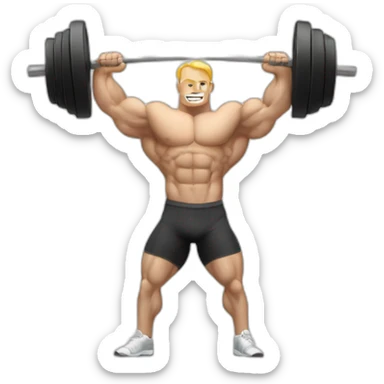 white skinned bodybuilder exercising sticker