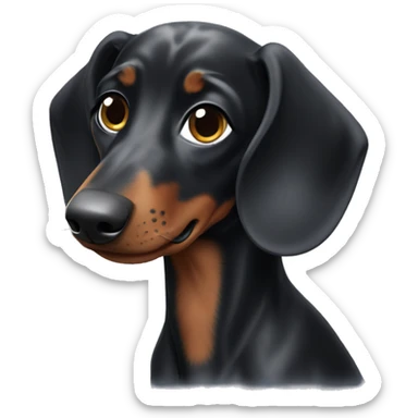 a black dachshund with grey spots  sticker