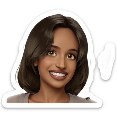 smiling girl portrait looking viewer sticker