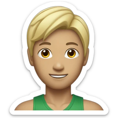 Asian athlete with short blond hair sticker