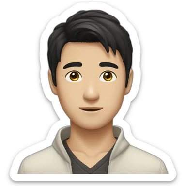 blackhair-boy-browneyes-Japanese-handsome-sideparted sticker