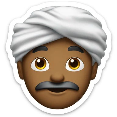 Emoji that resembles popular artist yeat with a black shaggy turban  sticker