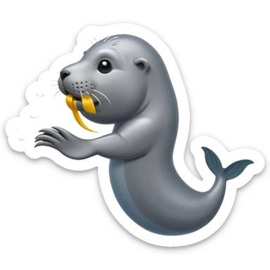 swimming grey sea lion sticker