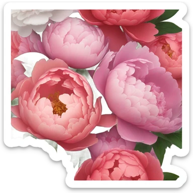 Peonies bouquet sticker