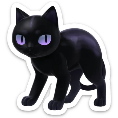 Black dark spooky badass cool shiny glossy smooth soft edgy Noivern-Noibat-Purloin-Torracat-Lykoi-Caracal-cat-Fakemon-fusion-hybrid-creature sticker