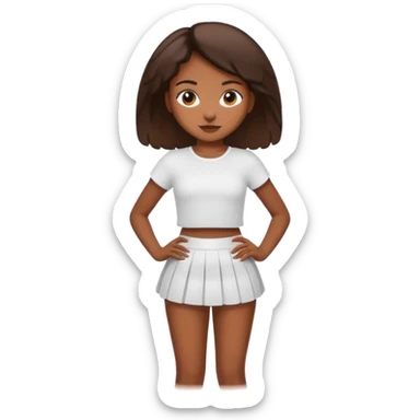 Black girl with a white top on with a mini skirt  sticker