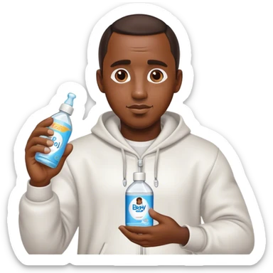 diddy holding baby oil sticker