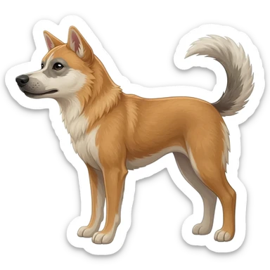 Dingo-Shiba Inu-Labrador-Husky-Wolf-hybrid,  full body sticker