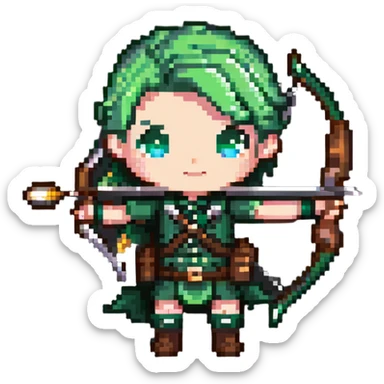 chibi archer character with bow sticker