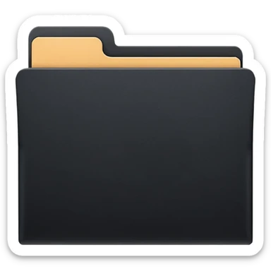 a single closed black top tab file folder sticker