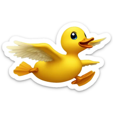 Flying yellow duck sticker