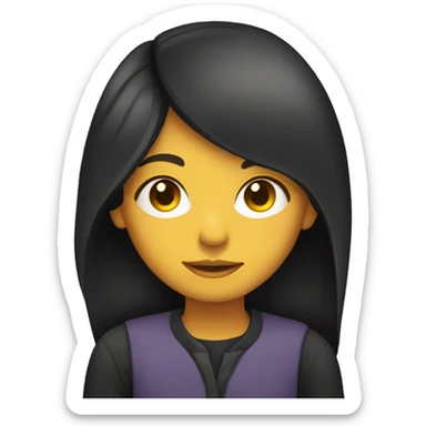 girl with lesbian flag, black straight hair and yellow eyes  sticker