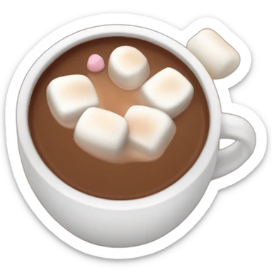 mug of hot chocolate with marshmellows sticker