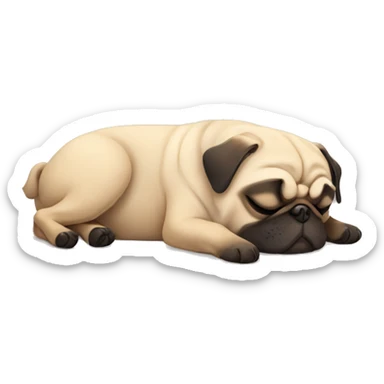 Pug dog sleeping  sticker