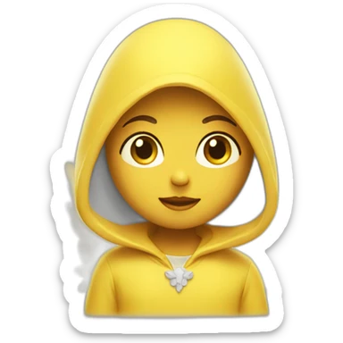 angel yellow with hood with halo sticker