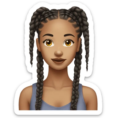 lightskin girl with box braids sticker