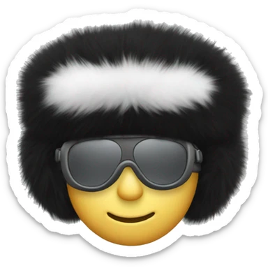 black Fur aviador hat sticker