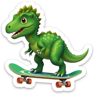 Dinosaur riding a skateboard  sticker