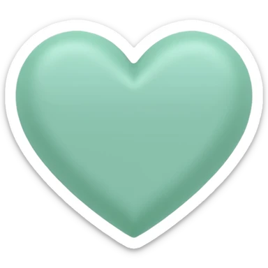 Mint green heart sticker