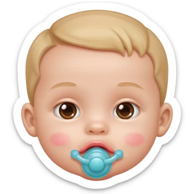 baby with pacifier in mouth sticker
