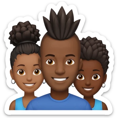 Black man with  Mohawk with black women  sticker