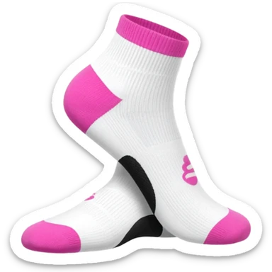 Pilates grip sock white pink  sticker