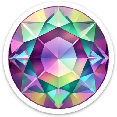 round mystic topaz holographic gem sticker