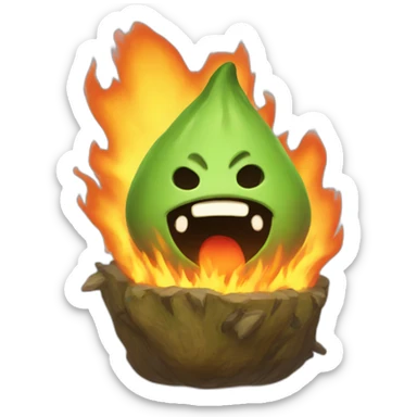 Korok on fire sticker