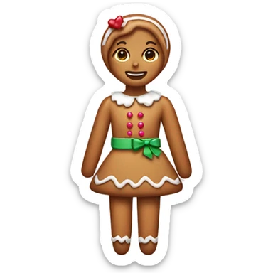 Gingerbread girl with a bow sticker